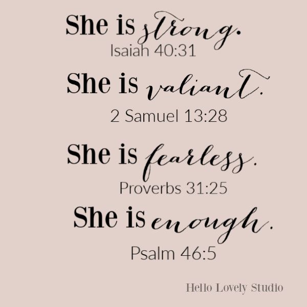 she is strong and she is beautiful bible quote