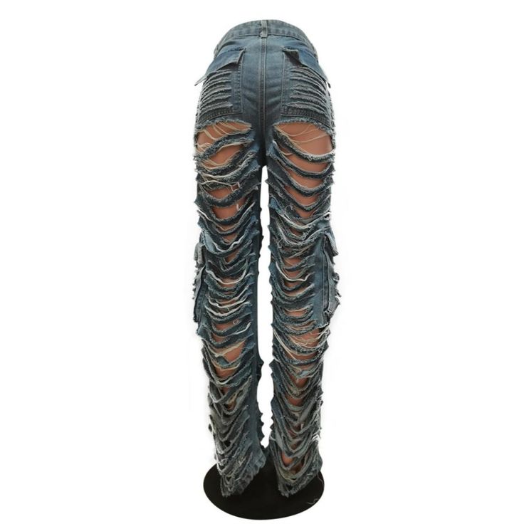 Upgrade your style with a pair of our Grunge Style Ripped Cargo Jeans. These unique jeans come with all the grungy street-cred you need, featuring rips and cargo pockets that'll give your look an edge! Wear 'em if you dare! Decoration Button , Zip Up , Pockets , Hole Style Sexy & Club Fabric Type Denim Material Cotton , Polyester Pattern Type Solid Season Spring / Autumn Type Jeans Fabric Non-Stretch Unique Jeans, Jeans Fabric, Denim Material, Grunge Style, Hair Accessories Jewelry, Cargo Jeans, Shoe Size Chart, Grunge Fashion, Season Spring