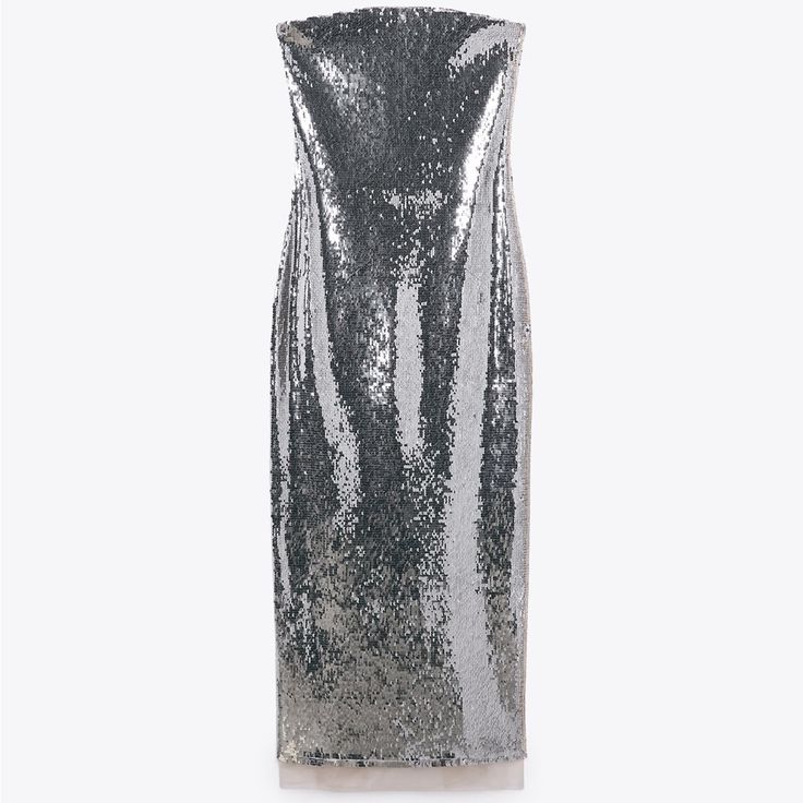 Gunmetal Color Sequin Tube Dress With Nude Chiffon Lining Metallic Shiny Sequin Dress For Evening, Metallic Sequin Dress For Evening, Metallic Shiny Sequin Evening Dress, Silver Sequin Dress For Night Out, Evening Metallic Sequin Dress, Glamorous Silver Evening Dress, Silver Sleeveless Sequin Dress For Evening, Silver Sleeveless Sequin Evening Dress, Sleeveless Silver Sequin Evening Dress