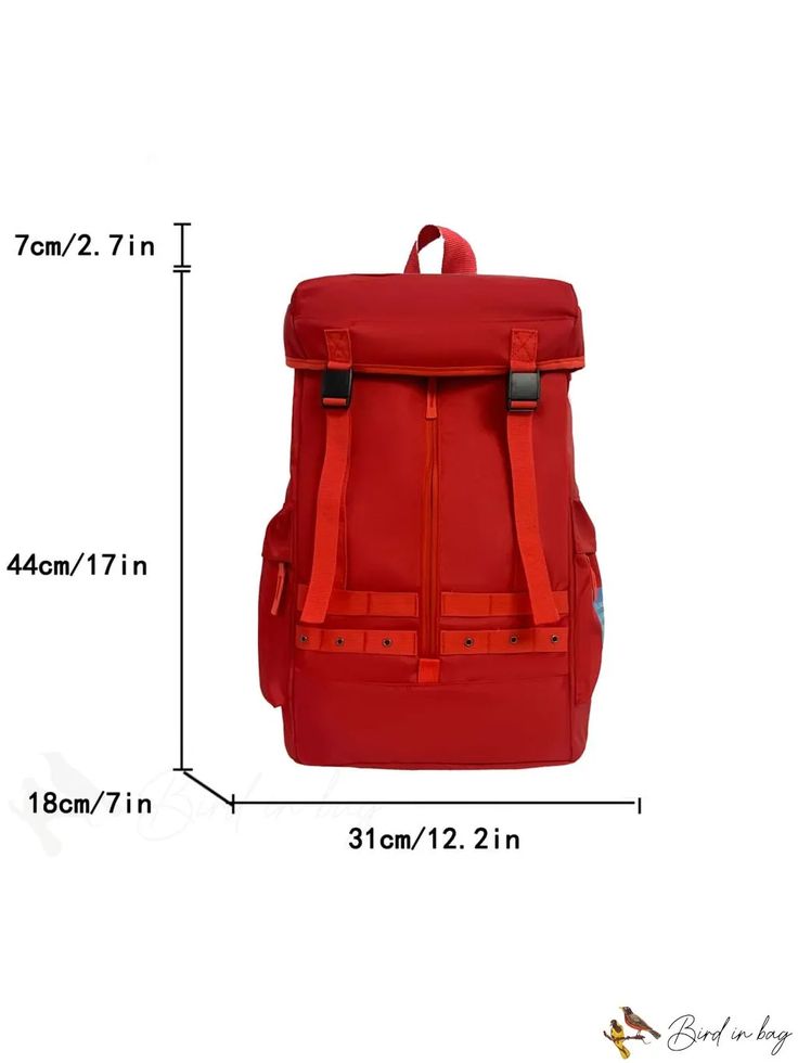 BirdinBag - Mochila con solapa y parche Outdoor Flap Backpack With Pockets, Backpack With Pockets For Outdoor Activities, Casual Outdoor Backpack With Flap, Casual Flap Backpack For Outdoor, Casual Rectangular Laptop Bag For Outdoor, Casual Rectangular Outdoor Laptop Bag, Outdoor Activity Backpack With Pockets, School Backpack With Flap Pockets, School Backpack Travel Bag With Pockets