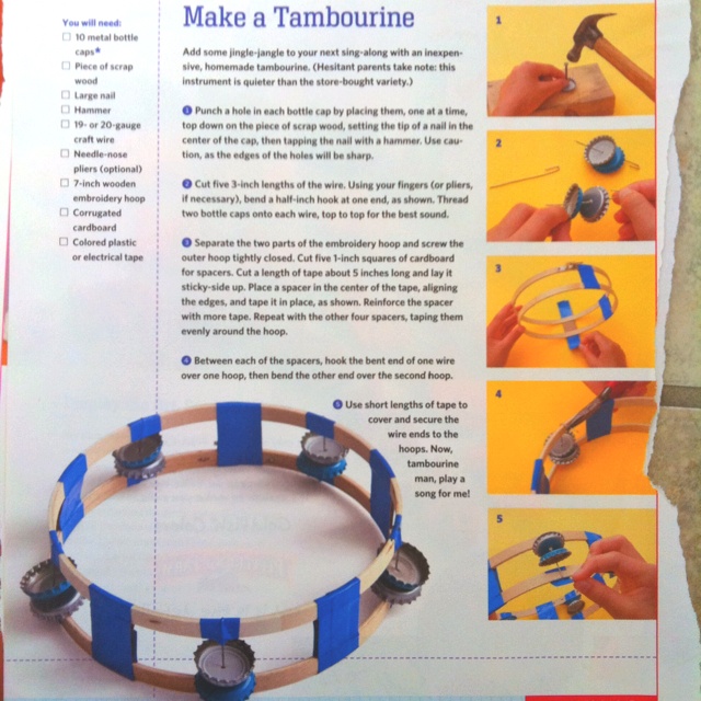 instructions on how to make a tambourine