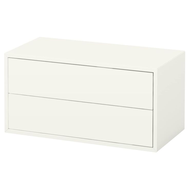 a white cabinet with two drawers