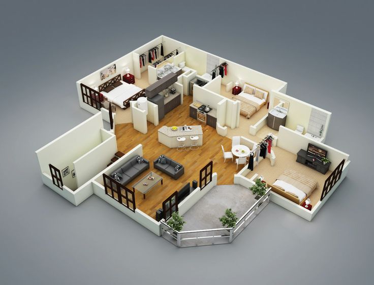 the floor plan of a two bedroom apartment with an attached living room and dining area