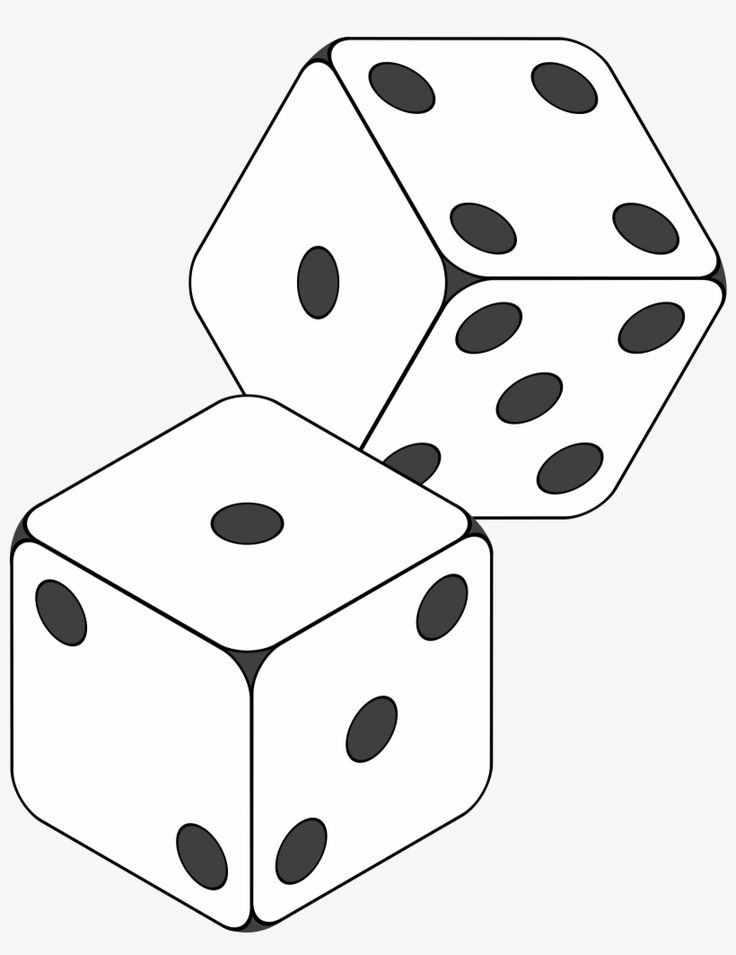 two dices with black dots on them