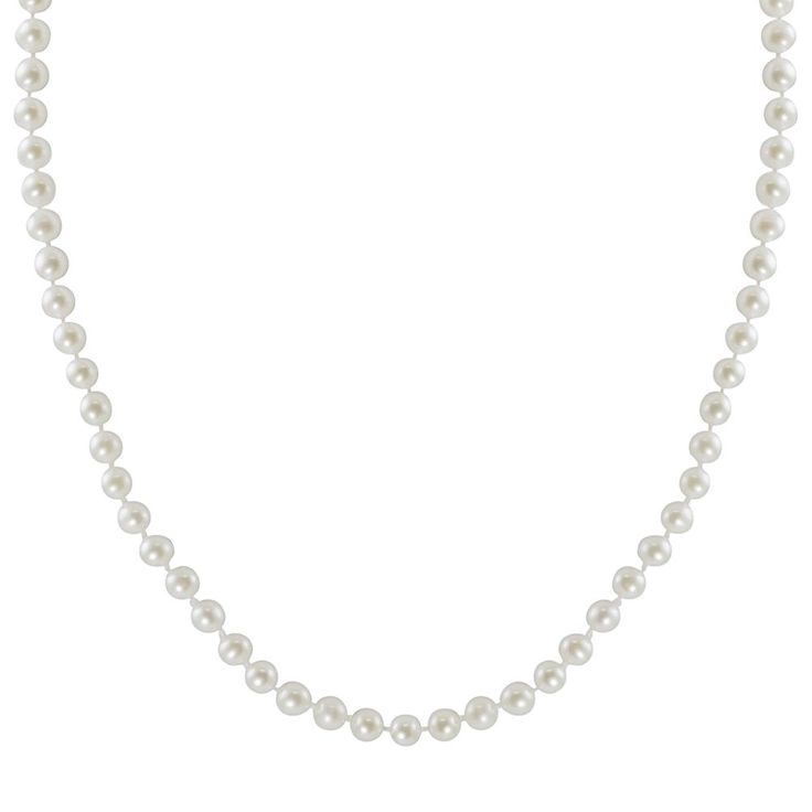 This 10k gold freshwater cultured pearl necklace adds timeless style to any ensemble. Comes in a gift box. Click on this JEWELRY & WATCHES GUIDE to learn about fit, styles, materials and more! Necklace Details: Length: 18 in. Clasp: lobster-claw Metal: 10k gold Cultured Pearl Details: Type: freshwater Shape: round Size: 5-5.5 mm Color: white Gemstones may have been treated to enhance their appearance. Special care may be required. Please visit our Gemstone Treatment & Special Care Guide for more White Gemstones, Box Necklace, Minimal Accessories, Pearl Details, Cultured Pearl Necklace, Pearl Necklaces, Pearl Strands, Freshwater Cultured Pearls, What To Buy