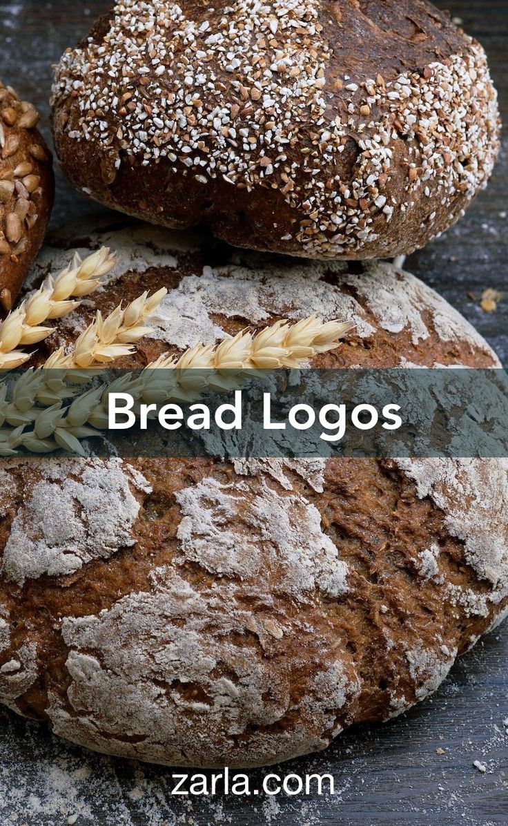 bread with sesame seeds on top and the words bread business names