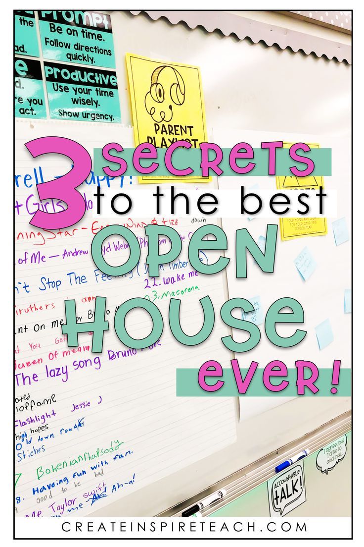 a bulletin board with the words 3 secrets to the best open house ever written on it