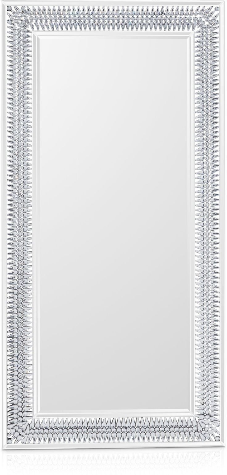 a white framed mirror on a white background