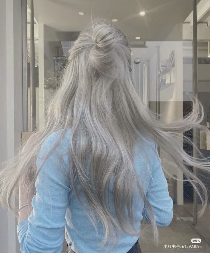 Beige Hair Color, Cecily Knight, Beige Hair, Korean Hair Color, Silver Blonde Hair, Legacy Of Gods, Silver Blonde, Pretty Hair Color, Healthy Routine