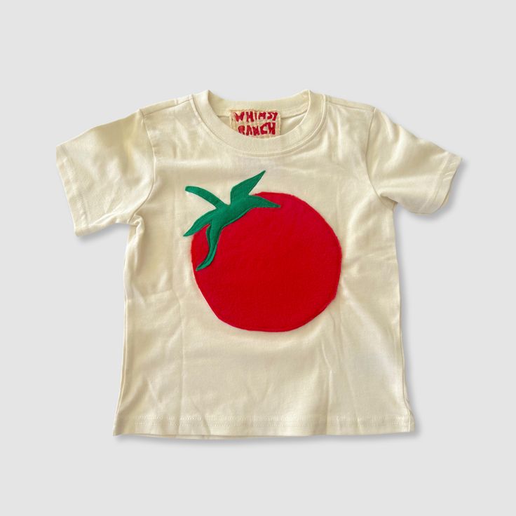 Tomato Tee Merch T-shirt, Embellished T Shirt, Cricut Tshirt Ideas, Diy Kids Clothes, Tomato Print, Aesthetic Merch, Felt Clothes, Cool Tops, Cool T Shirt Designs