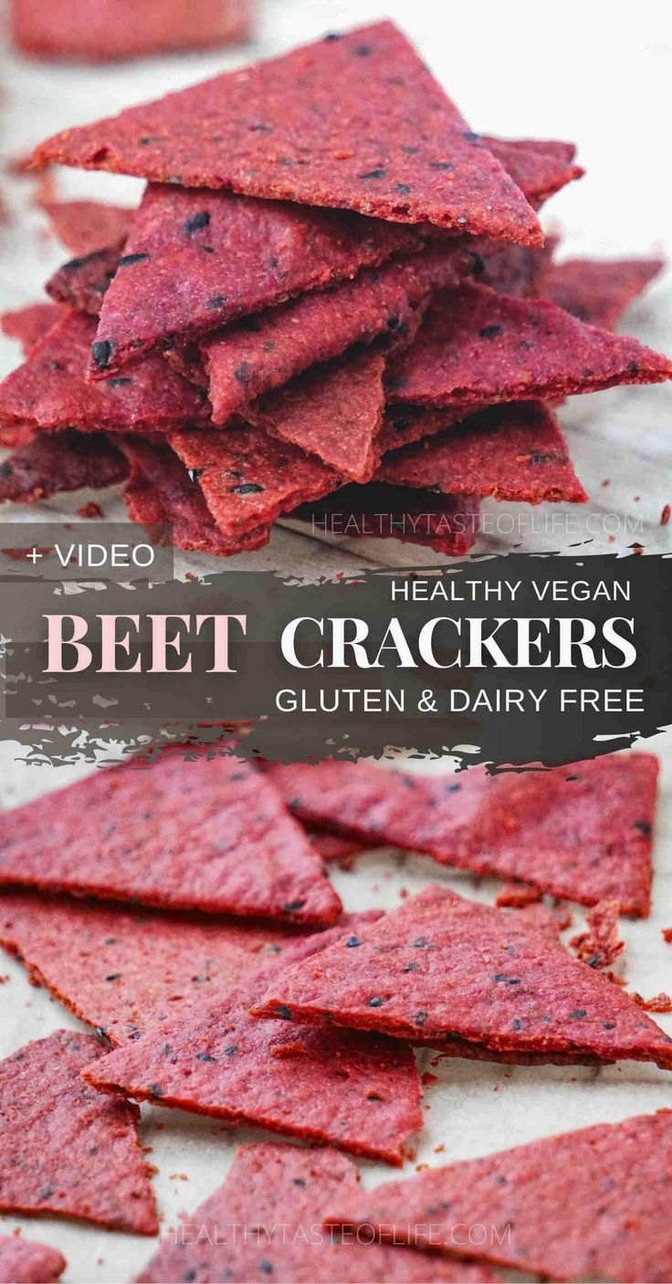 the healthy vegan beet crackers gluten and dairy free are ready to be eaten