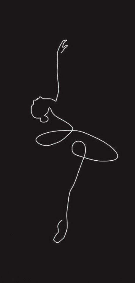 a white line drawing of a person on a black background