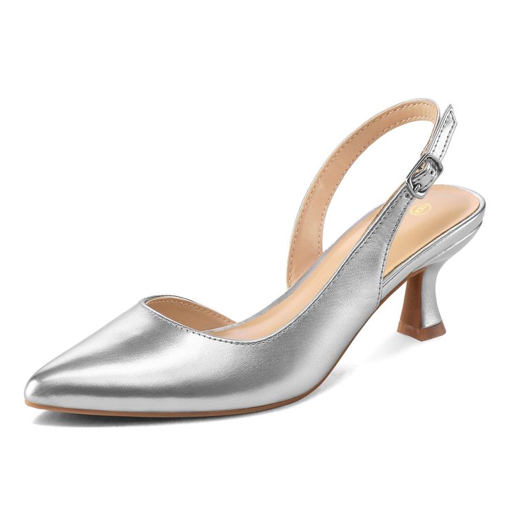 PRICES MAY VARY. 【Elegant Slingback Pumps】 Elevate your style with mysoft slingback pumps that enhance sophistication. They boast a graceful 2-inch kitten heel, adding a hint of glamour to your ensemble. 【Sleek Pointed-Toe Charm】 The sleek pointed-toe design infuses a touch of modern chic, ensuring these pumps seamlessly complement a variety of outfits and occasions. 【Enhanced Comfort Experience】 Indulge in unparalleled comfort with the 5MM latex insole, delivering a cushioned and cozy sensation Summer Banquet Heels, Silver Heels For Summer Banquets, Silver Heels For Summer Banquet, Chic Fitted Heels For Banquet, Summer Prom Slingback Pumps With Pointed Toe, Elegant Fitted Slingback Sandals With Ankle Strap, Elegant Silver Slingback Pumps For Summer, Chic Slingback Heels For Prom, Elegant Summer Heels For Banquets