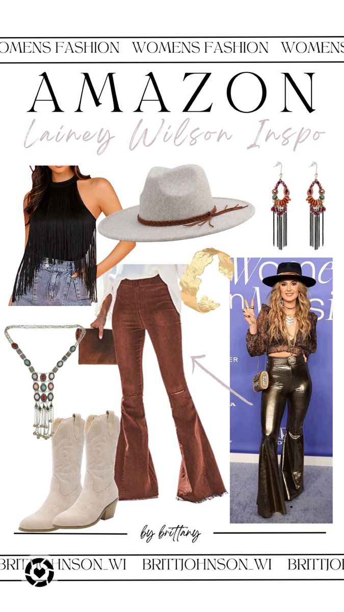 Country Music’s Lainey Wilson outfit inspiration! Love, love it. #amazon #country #outfit # inspo #loveit #ltk #bybrittany Follow my shop @brittanyjohnson on the @shop.LTK app to shop this post and get my exclusive app-only content! #liketkit #LTKGiftGuide #LTKstyletip #LTKFind @shop.ltk https://liketk.it/4666m Womans Country Outfits, Country Themed Outfits Women, Layne Wilson Outfits, Laney Wilson Inspired Outfits, Outfit Ideas For Country Concert Fall, Laney Wilson Concert Outfits, Chris Stapleton Concert Outfit Fall, Lainey Wilson Outfits Ideas, Womens Nashville Outfits Winter