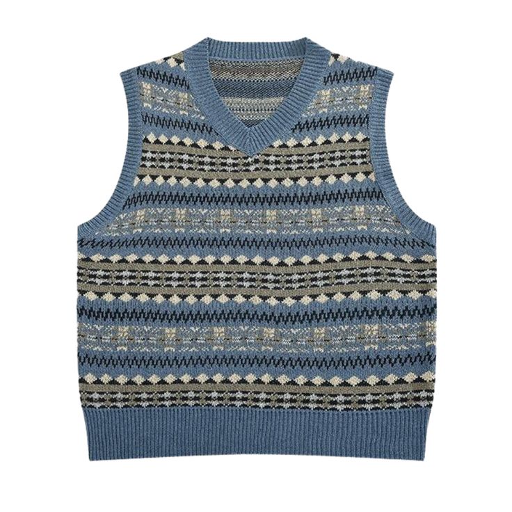 Show off your bohemian side with this Casual Bohemia Knitted-Vest! Featuring a chic, knitted design, it's perfect for adding a touch of style to your wardrobe. Wear it over your favorite top, and take a daring plunge into a world of risk and adventure! Features: -100%Cotton -Crew Neckline -Regular Fit -Bohemia Style Bohemian Knitted V-neck Top, Bohemian V-neck Knitted Top, Casual Fair Isle Pattern Vest For Winter, Casual Fair Isle Vest For Winter, Bohemian Knit Top For Layering, Casual Fair Isle Pattern Sweater Vest For Winter, Casual Fair Isle Sweater Vest For Winter, Casual Fair Isle Vest For Fall, Bohemian Knit Sleeveless Vest