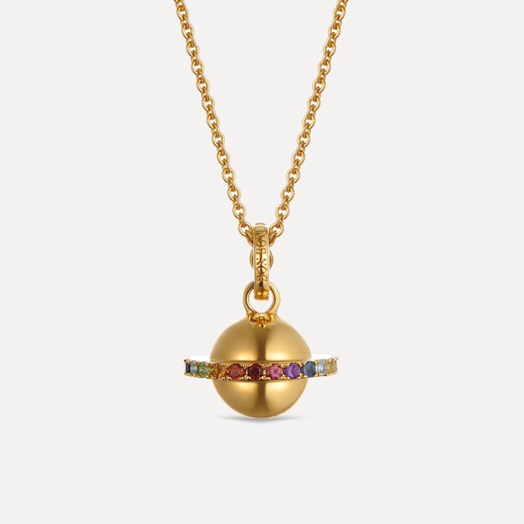 Our Planet Pendant has been hand crafted in a 14ct Gold Vermeil, and finished with delicate semi precious gemstones to create this striking piece. Metal - 14ct Gold Vermeil Gemstones - Mixed Dimensions excluding clip Mechanism Width - 19mm, Height - 15mm, Depth - 15mm The Planet pendant comes in a plush Velvet Bon Bon bag *AVAILABLE TO PURCHASE WITH OR WITHOUT CHAIN OPTIONS Fine Chain Details: 14ct Gold Vermeil fine chain Length - 40cm (15.7")- the extender chain allows you to extend this piece Gold Multi-stone Round Pendant Jewelry, Luxury Multi-stone Round Pendant Jewelry, Fine Jewelry Multi-stone Yellow Gold Jewelry, Gold Plated Yellow Gold Multi-stone Jewelry, Yellow Gold-plated Multi-stone Necklace, Yellow Gold Multi-stone Round Pendant Jewelry, Yellow Gold Plated Multi-stone Necklace, Yellow Gold Multi-stone Jewelry Gift, Yellow Gold Multi-stone Gold Plated Necklace