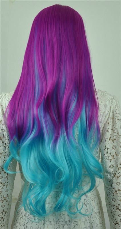 purple and teal hair via @Phyrra #hair #alternativehair #rainbowhair Blue Ombre Hair, Trendy Hair Color, Colorful Hair, Dye My Hair, Mermaid Hair, Rainbow Hair, Cool Hair Color, Dream Hair, Ombre Hair