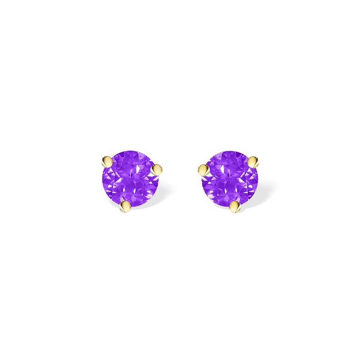 40248 - 14K Yellow Gold - Amethyst Stud Earrings Amethyst Studs, Island Life Style, Fine Jewels, Amethyst, Yellow Gold, Stud Earrings, Yellow, Gold