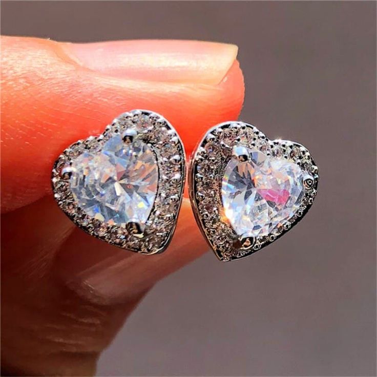 Our long-awaited arrival is here! You will look and feel beautiful when you wear your elegant heart-shaped earrings. Get them before they're gone! Vintage Wedding Jewelry, Stud Earrings For Men, Sapphire Earrings Studs, White Studs, Sapphire Studs, Classic Earrings, Punk Jewelry, Stone Studs, Heart Wedding