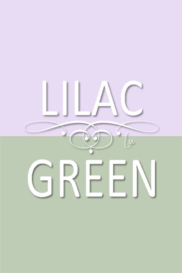 lilac and green with the words lilac written in white on a pastel background