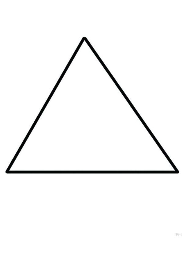 a black and white drawing of a triangle