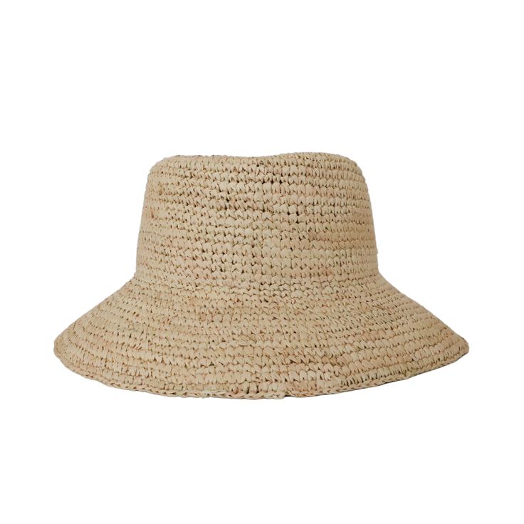 Meet your new favorite hat! This tightly crocheted raffia hat is perfect for your days in the sun and is the ultimate travel companion. With it's flexible brim, this hat folds up to stow easily in any bag or suitcase and can be shaped to the shape of your choice. 57 cm with adjustable inner ribbon - one size fits most adults. Tips for cleaning your hat can be found here. 100% raffia Lightweight Natural Bucket Hat For Travel, Natural Lightweight Bucket Hat For Travel, Straw Bucket Hat With Short Brim For Travel, Adjustable Straw Bucket Hat For Travel, Natural Brimmed Bucket Hat For Travel, Natural Bucket Hat With Short Brim For Travel, Packable Bucket Straw Hat For Travel, Adjustable Natural Color Bucket Hat For Everyday, Natural Bucket Hat With Curved Brim For Travel