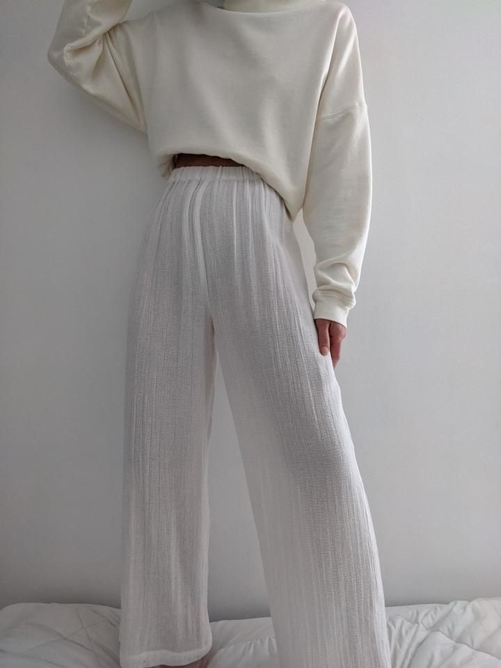 Na Nin Patricia Waffled Cotton Pant / Available in Natural and Faded B – NA NIN Most Favorite, Cotton Pants, Soft Texture, Curator Style, Pant Jumpsuit, Fashion Inspo, Normcore, Pants For Women, Style Inspiration