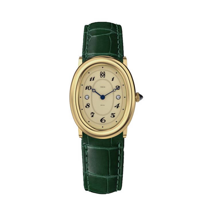 This vintage-inspired timepiece features a creamy latte dial with graceful numerals, mysterious deep blue hands, and an elegant textured strap. The golden steel case beautifully complements the deep green strap, showcasing timeless elegance that withstands the test of time. Case: 24mm steel case with polished and satin finish. Movement: Swiss Ronda 762 Waterproofness: Water-resistant up to 3 bar (approx. 30 meters/100 feet). Crystal: Scratch resistant sapphire crystal. Bracelet: interchangeable black leather strap,suitable for wrists 15-21cm. Vintage Mens Watch, Cool Watches Unique, Elegant Watches Women, Vintage Wrist Watch, Stylish Watches Men, Green Watch, Green Things, Retro Watches, Classy Jewelry