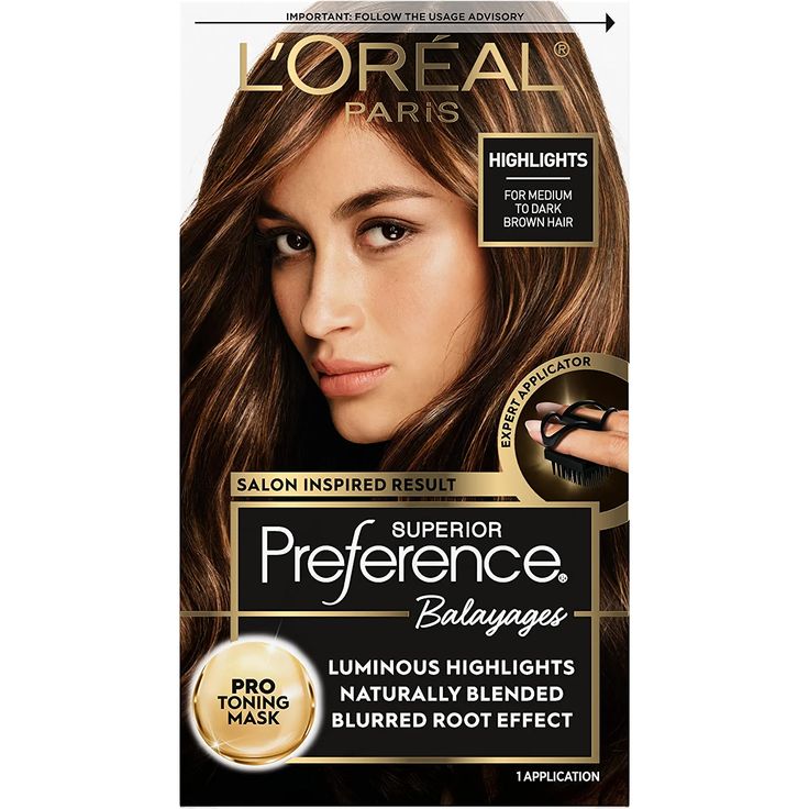 Amazon.com : L'Oreal Paris Superior Preference Balayage Kit, Hair Dye for At-Home Highlighting with Pro Toning Mask, Light Brown to Brown, 1 Kit : Beauty & Personal Care Highlights For Blondes, Blended Highlights, Blended Balayage, Garnier Olia, Root Smudge, Color Castaño, Best Hair Dye, Covering Gray Hair, At Home Hair Color