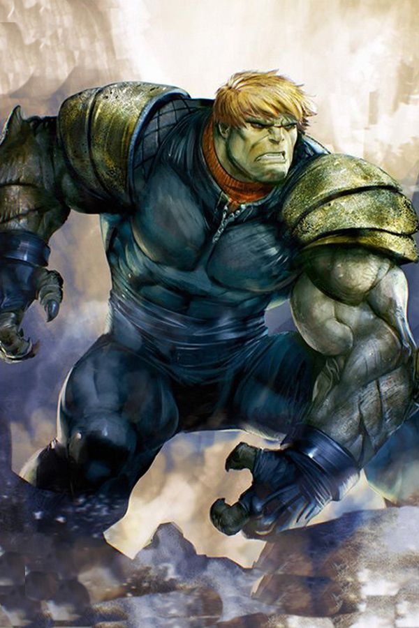 the incredible hulk from avengers comics is shown in this card game character likeness, which appears to