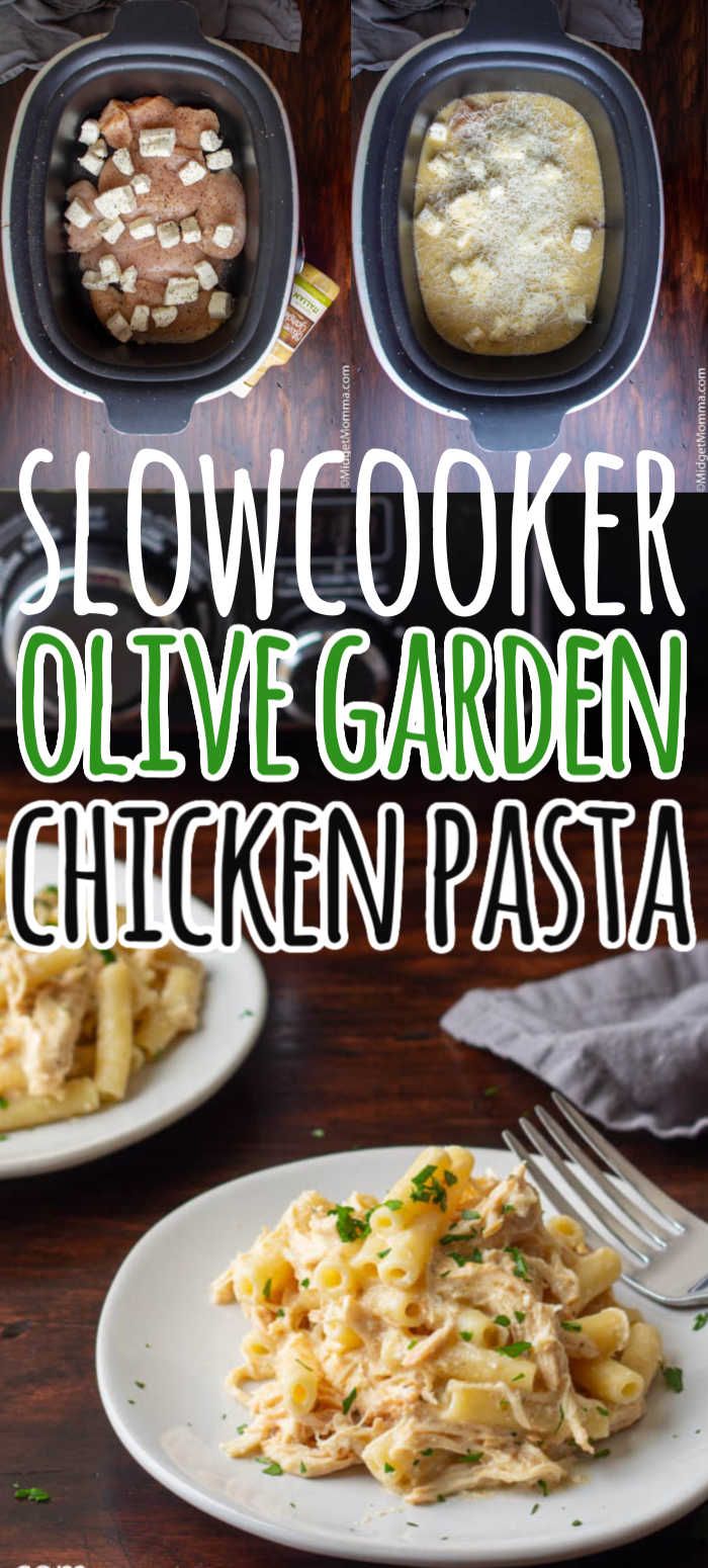 slow cooker olive garden chicken pasta on a plate