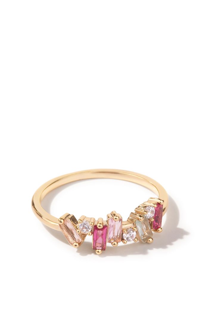 Set in yellow gold, our Roulette ring features alternating pink, peach and sage baguette crystals. White stones cluster themselves in giving this piece a more playful vibe Crystals White, Fantasy Earrings, Self Expression, White Stones, Snake Jewelry, Snake Earrings, Gold Band Ring, Jewelry Lookbook, Trendy Earrings