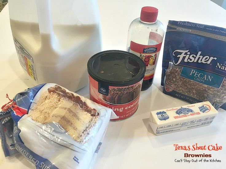 ingredients to make cake sitting on top of a counter