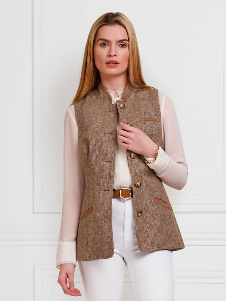 There are gilets, and then there’s the Madeline Gilet. This ultra-elegant herringbone number is in a league of its own, with a tailored cut that takes ‘flattering’ to a whole new level. From spring flings in the Highlands to autumnal forays into Fitzrovia, the Madeleine is the answer to all your season-to-season prayers. Pair with your favourite Fairfax & Favor bag and boots and you’re hot to trot. Tailored fit: the most flattering gilet you’ll ever see 100% wool: nothing but the best Twill lini Fairfax And Favor, Favor Bag, Pocket Detail, Leather Working, Autumn Winter Fashion, Herringbone, Winter Fashion, Product Launch, Wool