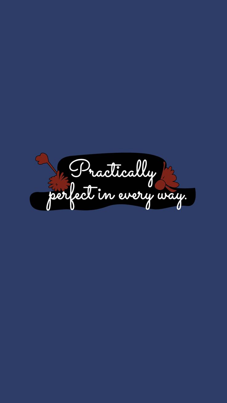 a blue background with the words practically perfect in every way