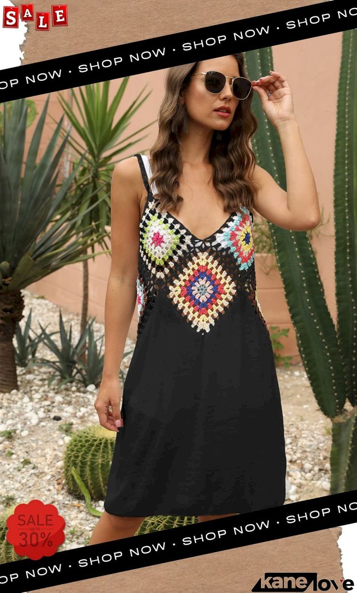 Openwork Sleeveless Embroidery Dress Sleeveless Crochet Dress For Vacation, Sleeveless Embroidered Dress For Vacation, Black Sleeveless Summer Dress, Black Sleeveless Sundress For Beachwear, Bohemian Black Sleeveless Dress For Beach, Embroidered Sleeveless Dress For Summer, Sleeveless Dresses With Floral Embroidery For Beach Season, Sleeveless Floral Embroidered Sundress For Summer, Bohemian Sleeveless Crochet Dress For Summer