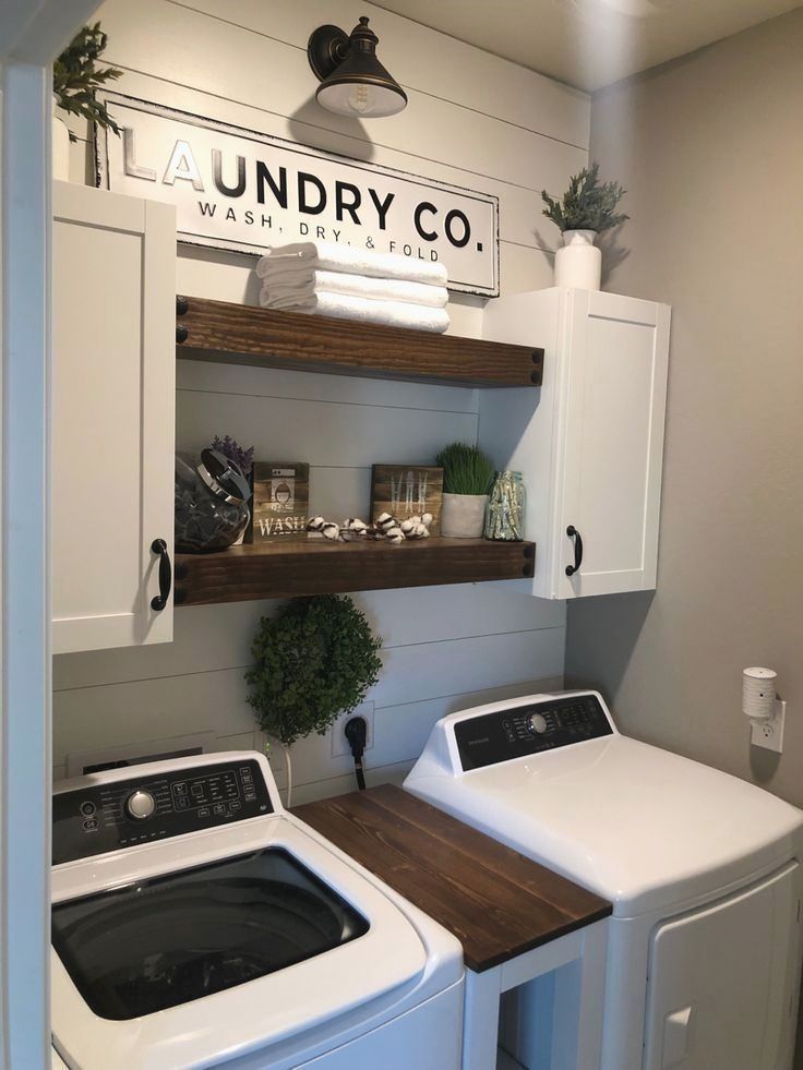 a washer and dryer in a laundry room