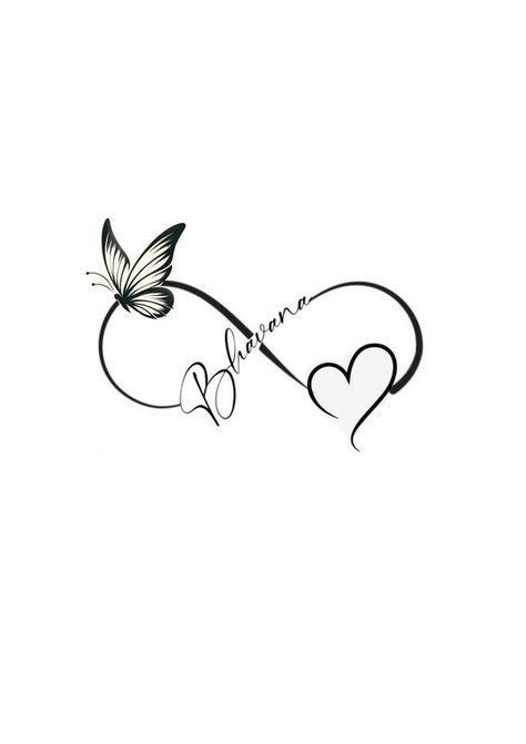 the word love is written in black and white with a butterfly flying over it