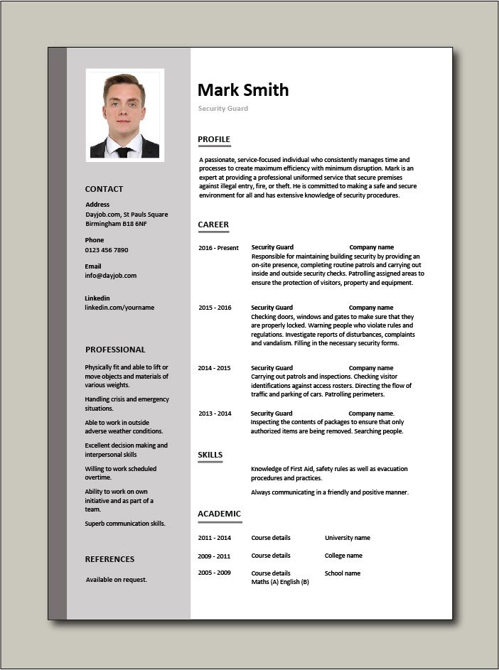 a professional resume with no work experience is shown in this image, it shows the profile and