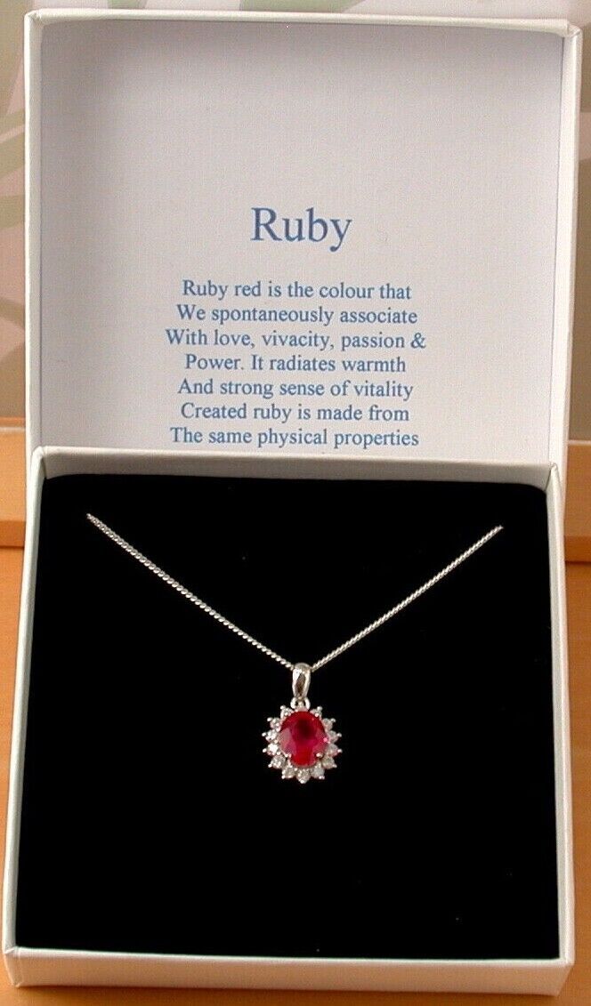 Sterling Silver Ruby Lab Created Pendant & Silver Chain/Ruby Necklace/Gift/UK Ruby Jewellery, Luxurious Jewelry, Physical Properties, Ruby Necklace, Uk Gifts, Ruby Jewelry, Pendant Silver, Fine Jewellery Necklace, Fashion Help