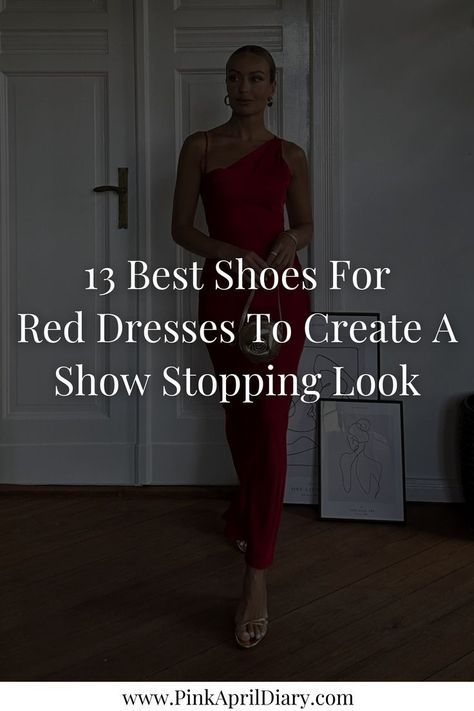 Shoes For Red Velvet Dress, Red Dress Outfit With Boots, Red Dress Autumn Outfit, Red And Silver Outfit Ideas, Shoes For Red Sequin Dress, Red Dress Red Heels, Red Dress With Black Boots, Red Dress Wedding Guest Outfits, Styling Red Dress