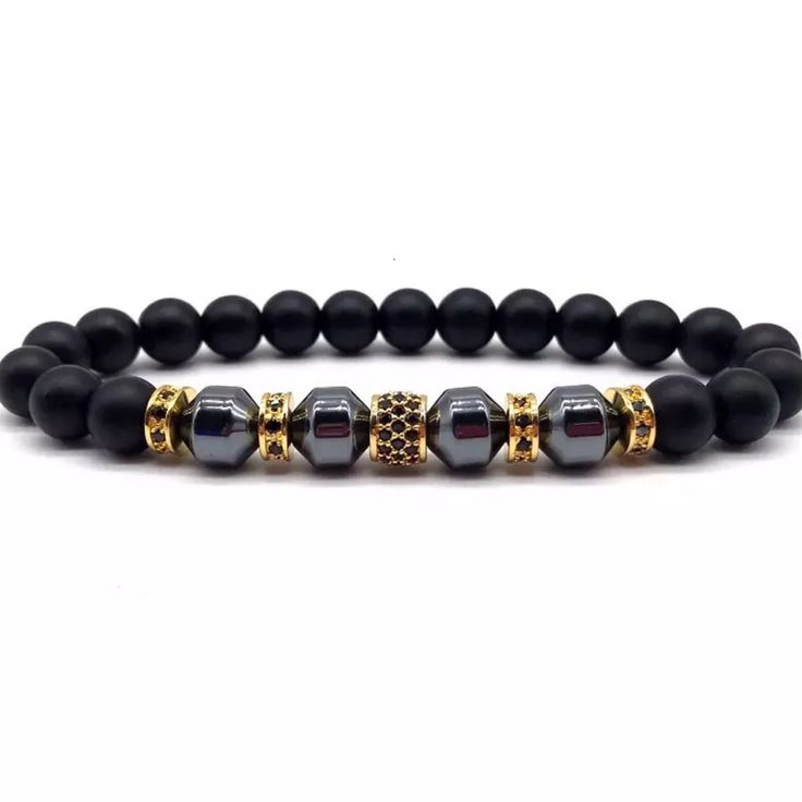 Elevate Your Style With This Sleek Matte Black Bracelet Accented With Eye-Catching Hematite And Rhinestone Charms - An Elegant Piece To Add To Your Collection Of Accessories! Size: 19cm-21cm Flexible Elastic Cord 8mm Round Beads Tags: Men’s, Unisex, Fashion, Gentleman, Luxury, Gq Style, Modern, Chic, Dapper, Dandy, Groom, Groomsmen, Boss Life, Father’s Day, Dad, Mother’s Day, Mom, Gift For Him, Gift For Her, Valentine, Christmas Gift, Present, Stocking Stuffer, Gun Metal, Graphite, Crystals Elegant Black Beaded Crystal Bracelet, Adjustable Black Beaded Bracelets With Stones, Elegant Black Beaded Stretch Bracelet, Mens Bracelet Designs, Gold Charm Bracelet, Chakra Bracelet, Mens Leather Bracelet, Black Bracelets, Mens Beaded Bracelets