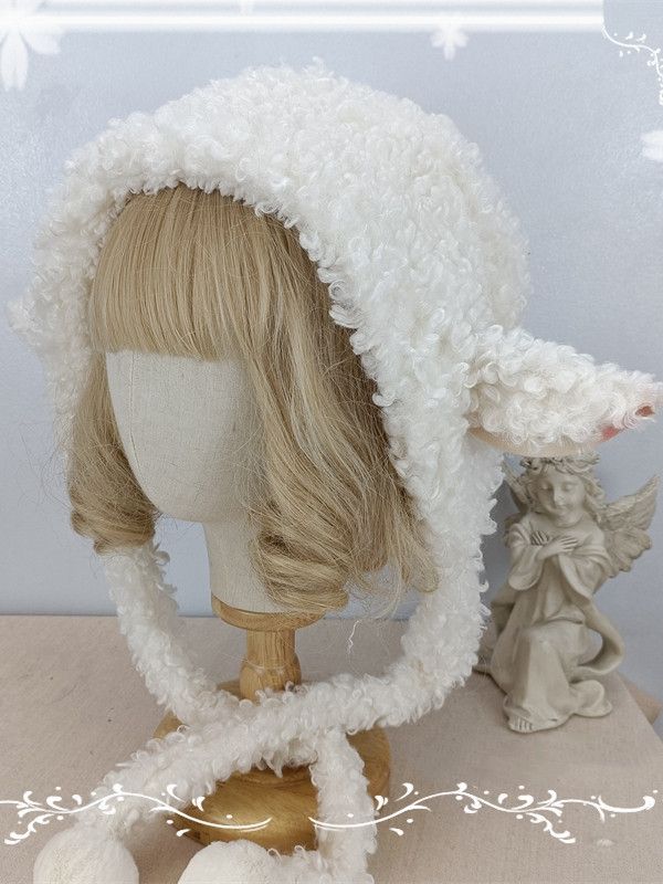 The price is for a hat only, others are not included. Warm White Bonnet For Fall, Warm Winter Bonnet With Curved Brim, White Winter Hat, One Size Fits All, White Winter Hat One Size Fits All, White Winter Hat One Size, Cream Winter Bonnet Cap, Winter Cream Bonnet Cap, White One-size Hat For Winter, Winter Cream Bonnet