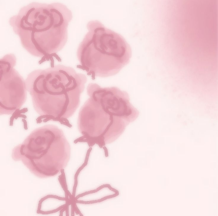 a bunch of pink roses are drawn in the air