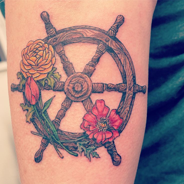 Ships wheel tattoo Captain Wheel Tattoo, Boat Wheel Tattoo, Ship Wheel Tattoo Women, Captains Wheel Tattoo, Anchor And Wheel Tattoo, Anchor And Ship Wheel Tattoo, Ship Wheel Tattoo, Wheel Tattoo, Ship Wheel