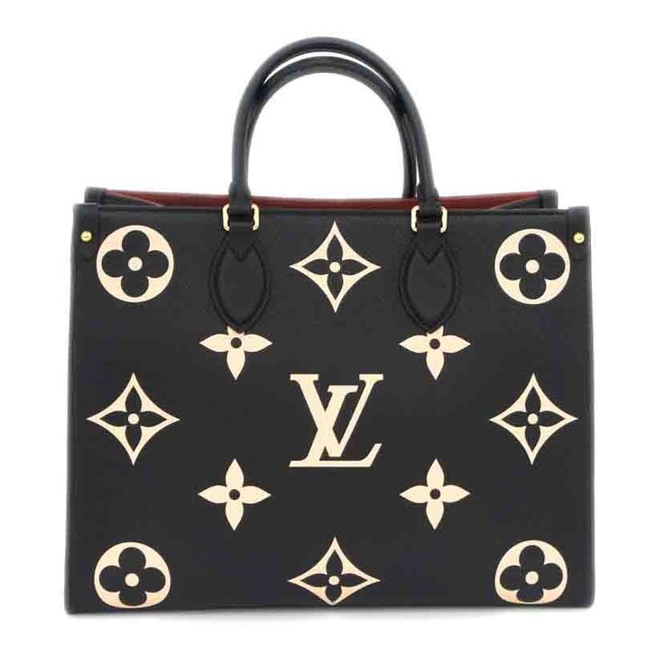 Louis Vuitton On The Go Monogram Tote Bag Black W: 34cm H: 25.5cm D: 15cm Double Handle Monogram Canvas Bag With Logo, Double Handle Monogram Canvas Bags With Logo, Black Monogram Canvas Top Handle Bag, Black Monogram Canvas Bag For Shopping, Black Monogram Canvas Shopping Bag, High-end Top Handle Bag With Logo, Black Monogram Canvas Bag With Top Carry Handle, High-end Black Monogram Canvas Bag, Luxury Black Monogram Canvas Bags