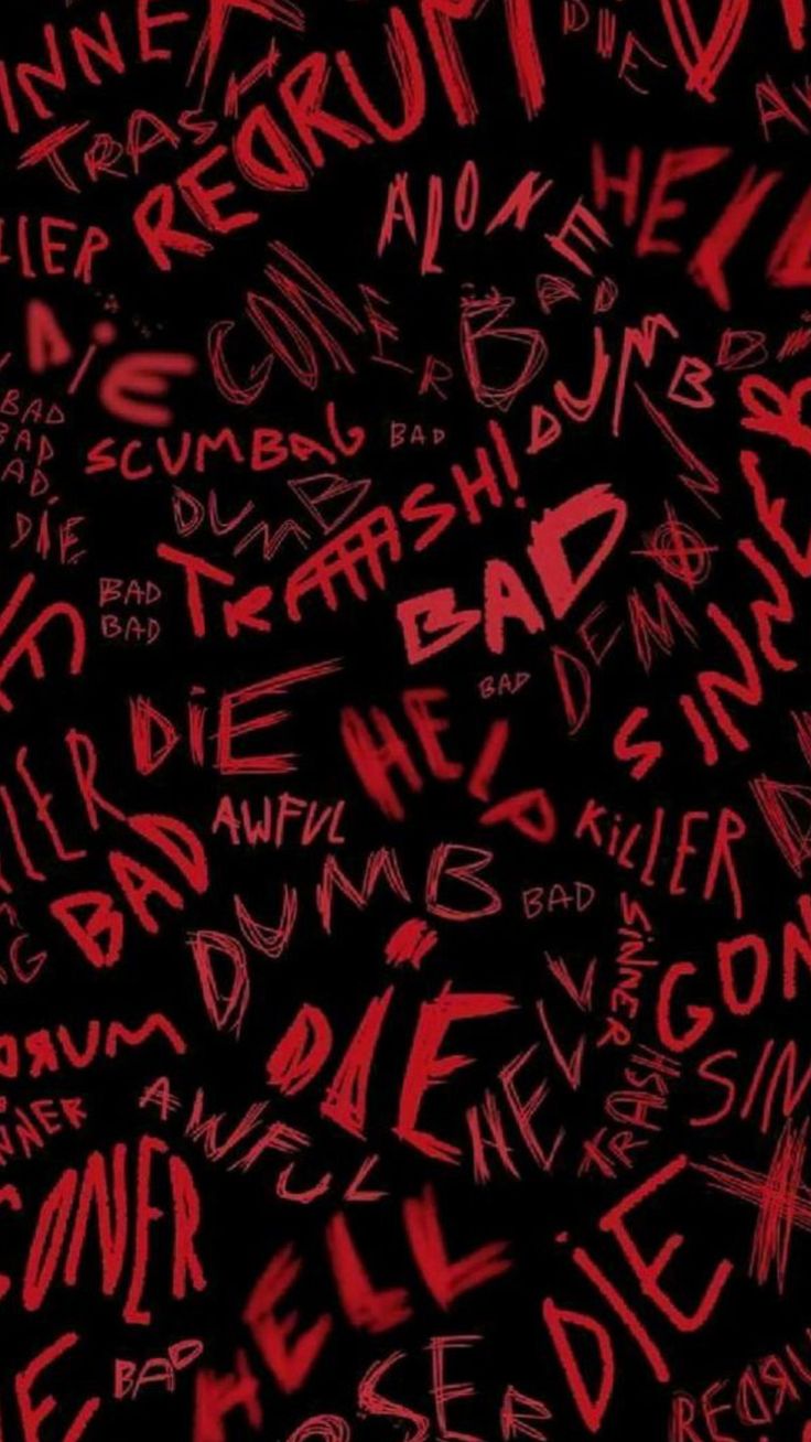 red graffiti written on black paper with the words dead and other writing in different languages