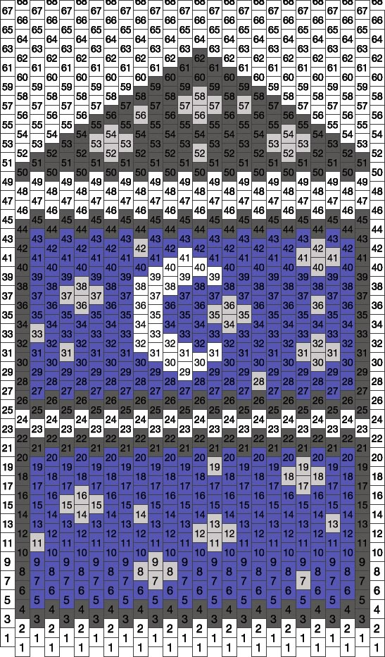 an image of a blue and white pixellated pattern with numbers in the shape of a cup