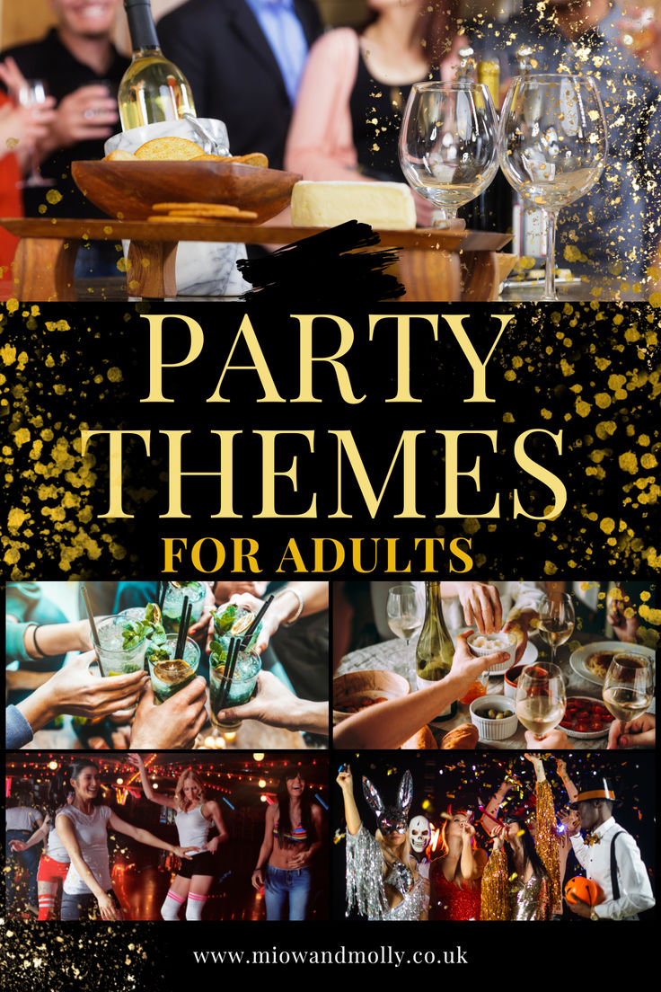 party theme ideas for adult parties Birthday Party For Adults Men, Retiring Party Ideas, Party Theme Ideas For Women, Party Fundraiser Ideas, Grown Up Party Ideas, Celebration Ideas Events, Celebration Ideas For Adults, Chill Party Ideas, Bar Idea For Party