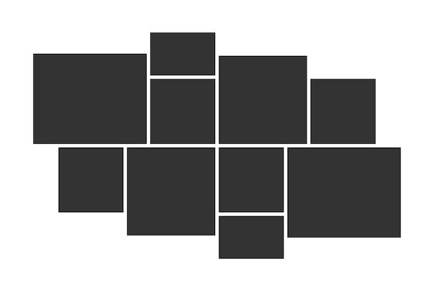 black and white squares arranged in the shape of a rectangle on a white background